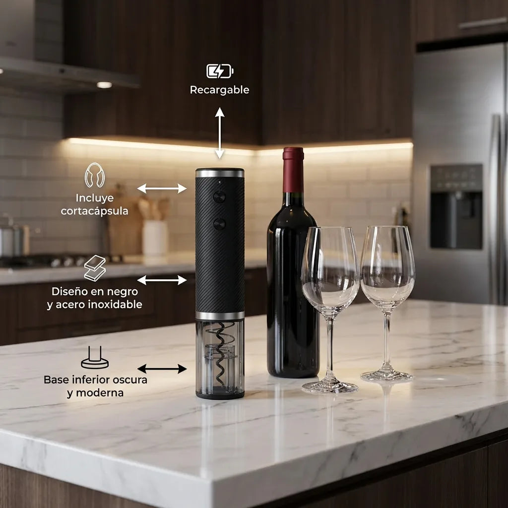 SET DESTAPADOR DE VINO ELECTRICO